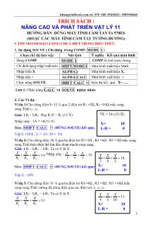 Chuyên đề nâng cao Vật lí 11: Hướng dẫn dùng 