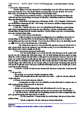 Chuyên đề Vật lý 10 - Chuyên đề 1: Chuyển độn