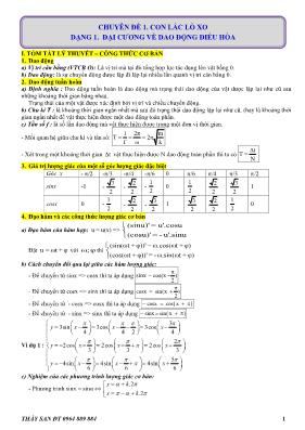 Chuyên đề Vật lý 10 - Chuyên đề 1: Con lắc lò xo