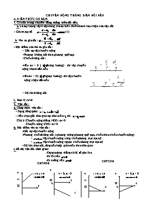 Chuyên đề Vật lý 10: Chuyển động thẳng biến đổi đều