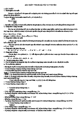 Chuyên đề Xác suất trong bài tập di truyền