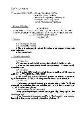 Chuyên đề Xu hướng toàn cầu hóa, khu vực hóa 