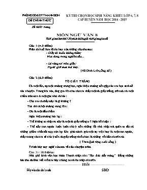 Đề chọn học sinh năng khiếu cấp huyện môn Ngữ