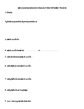 Đề cương Chương I phần lí thuyết - Sinh học 12