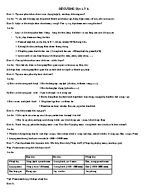 Đề cương Địa lý 6