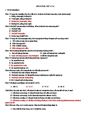 Đề cương học kỳ 2 môn Vật lý Lớp 6