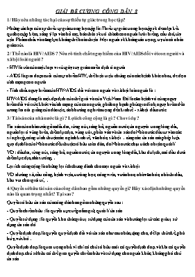 Đề cương học kỳ II môn Giáo dục công dân Lớp 8