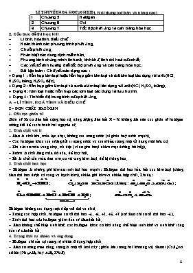 Đề cương học kỳ II môn Hóa học Lớp 10 (Cơ bản và nâng cao)