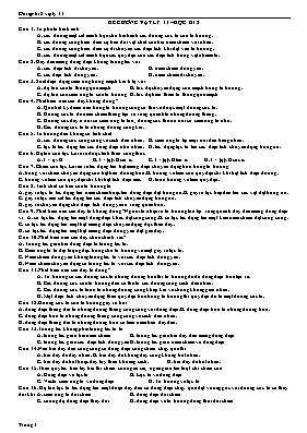 Đề cương học kỳ II môn Vật lý Lớp 11