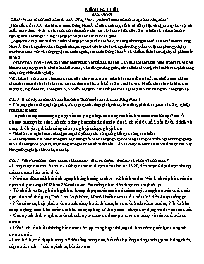 Đề cương kiểm tra 1 tiết học kỳ 2 môn Địa lý Lớp 8