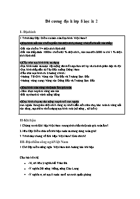 Đề cương kiểm tra học kỳ 2 môn Địa lý Lớp 8