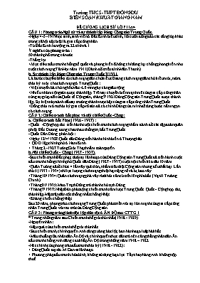 Đề cương môn Lịch sử Lớp 11