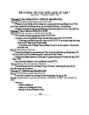 Đề cương ôn tập cuối học kỳ 2 môn Lịch sử Lớp 7 - Năm học 2016-2017