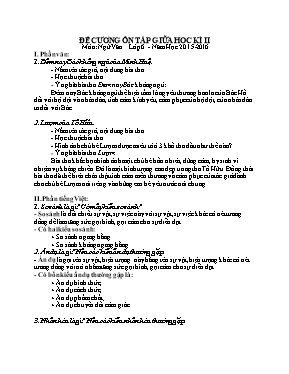 Đề cương ôn tập giữa học kì II môn Ngữ văn Lớ