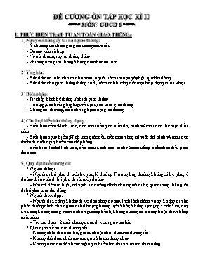 Đề cương ôn tập học kì 2 môn Giáo dục công dâ