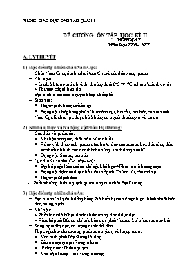 Đề cương ôn tập học kì II môn Địa lý Lớp 7 - 