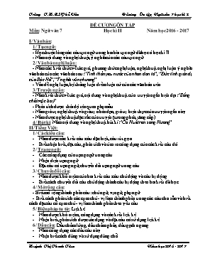 Đề cương ôn tập học kì II môn Ngữ văn Lớp 7 -