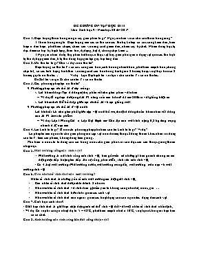 Đề cương ôn tập học kì II môn Sinh học 9 - Năm học 2016–2017