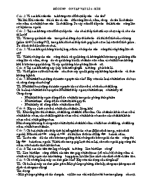 Đề cương ôn tập học kì II môn Vật lý Lớp 6, 7