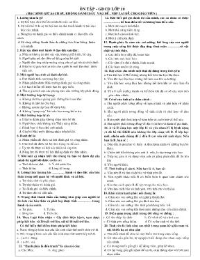 Đề cương ôn tập học kỳ 2 môn Giáo dục công dâ