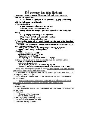 Đề cương ôn tập học kỳ 2 môn Lịch sử Lớp 7