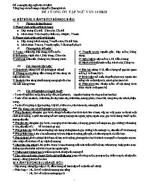Đề cương ôn tập học kỳ 2 môn Ngữ văn Lớp 10