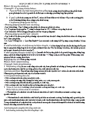 Đề cương ôn tập học kỳ 2 môn Sinh học Lớp 9