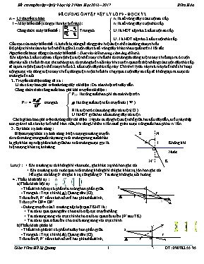 Đề cương ôn tập học kỳ 2 môn Vật lý Lớp 9