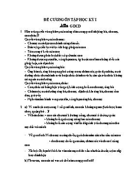 Đề cương ôn tập học kỳ I môn Giáo dục công dân Lớp 8