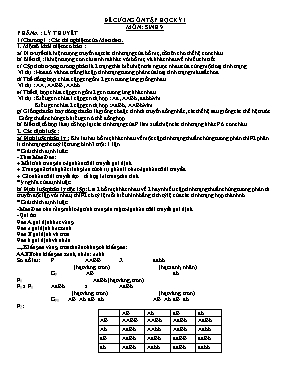 Đề cương ôn tập học kỳ I môn Sinh học 9