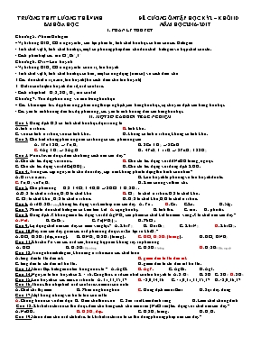 Đề cương ôn tập học kỳ II môn Hóa học Lớp 10 - Năm học 2016-2017 - Trường THPT Lương Thế Vinh