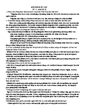 Đề cương ôn tập học kỳ II môn Lịch sử Lớp 8