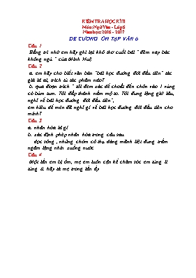 Đề cương ôn tập học kỳ II môn Ngữ văn Lớp 6 -