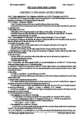 Đề cương ôn tập học kỳ II môn Sinh học Lớp 9