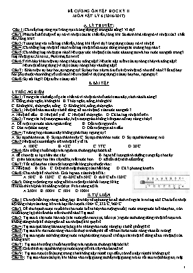 Đề cương ôn tập học kỳ II môn Vật lý 6 - Năm 