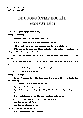 Đề cương ôn tập học kỳ II môn Vật lý Lớp 11 -