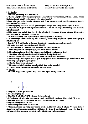 Đề cương ôn tập học kỳ II môn Vật lý Lớp 9 - 