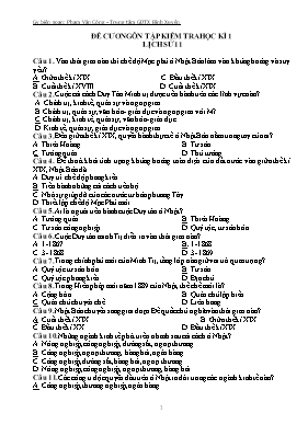 Đề cương ôn tập kiểm tra học kì 1 môn Lịch sử