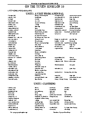 Đề cương ôn tập kiểm tra học kỳ 2 môn Tiếng Anh 9