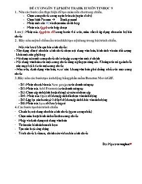 Đề cương ôn tập kiểm tra học kỳ 2 môn Tin học 9