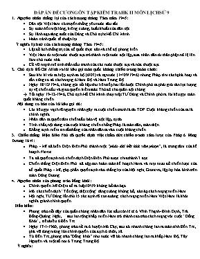 Đề cương ôn tập kiểm tra học kỳ II môn Lịch s