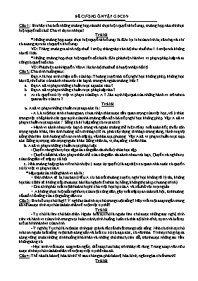 Đề cương ôn tập môn Giáo dục công dân Lớp 9