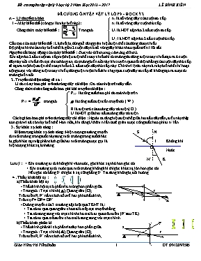 Đề cương ôn tập Vật lý Lớp 9 - Học kỳ 2