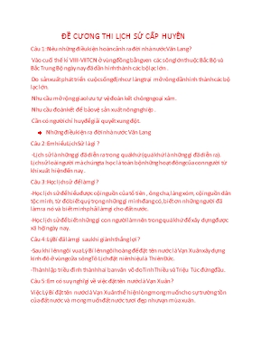 Đề cương ôn thi cấp huyện môn Lịch sử Lớp 6