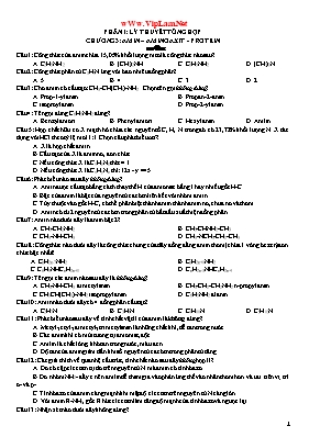 Đề cương ôn thi học kỳ 1 môn Hóa học Lớp 11