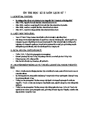 Đề cương ôn thi học kỳ 2 môn Lịch sử Khối 7