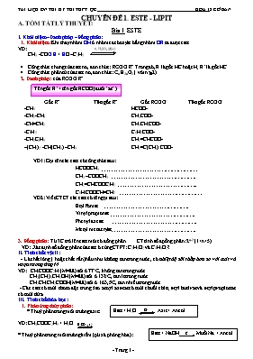 Đề cương ôn thi THPT Quốc gia môn Hóa học