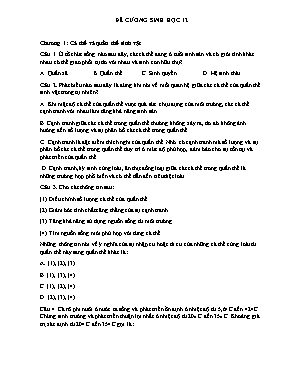 Đề cương Sinh học 12