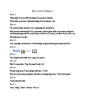 Đề cương Tin học 6