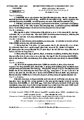 Đề đề xuất thi tuyển sinh vào Lớp 10 THPT môn